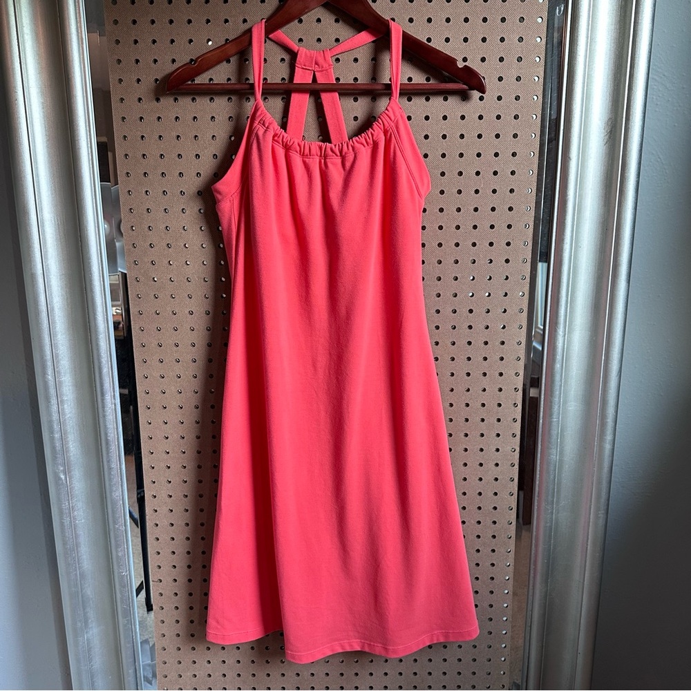 PrAna Coral Strappy Summer Dress Knee-Length Size S Outdoor Travel Athleisure
